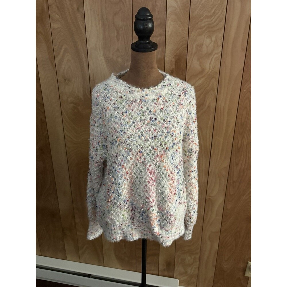 SHEIN Women's Lune‎ Colorful Popcorn Knit Long Sleeve Sweater Size Large